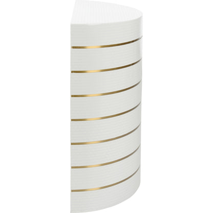 Luna Console by Chelsea House in white, silver, antique brass. Made from wood/metal in a modern style.