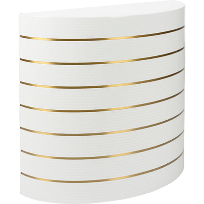 Luna Console by Chelsea House in white, silver, antique brass. Made from wood/metal in a modern style.