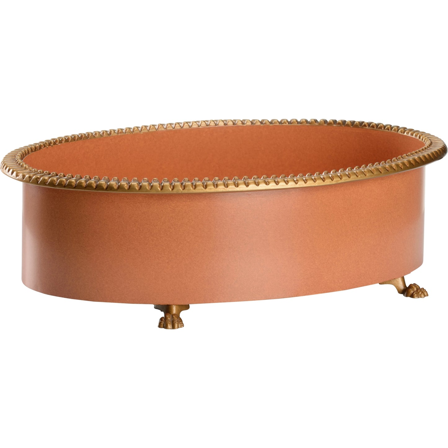 003 SI-2105647 | Primary Silo | Pie Crust Cachepot by Chelsea House in orange. Made from metal composite in a modern style.