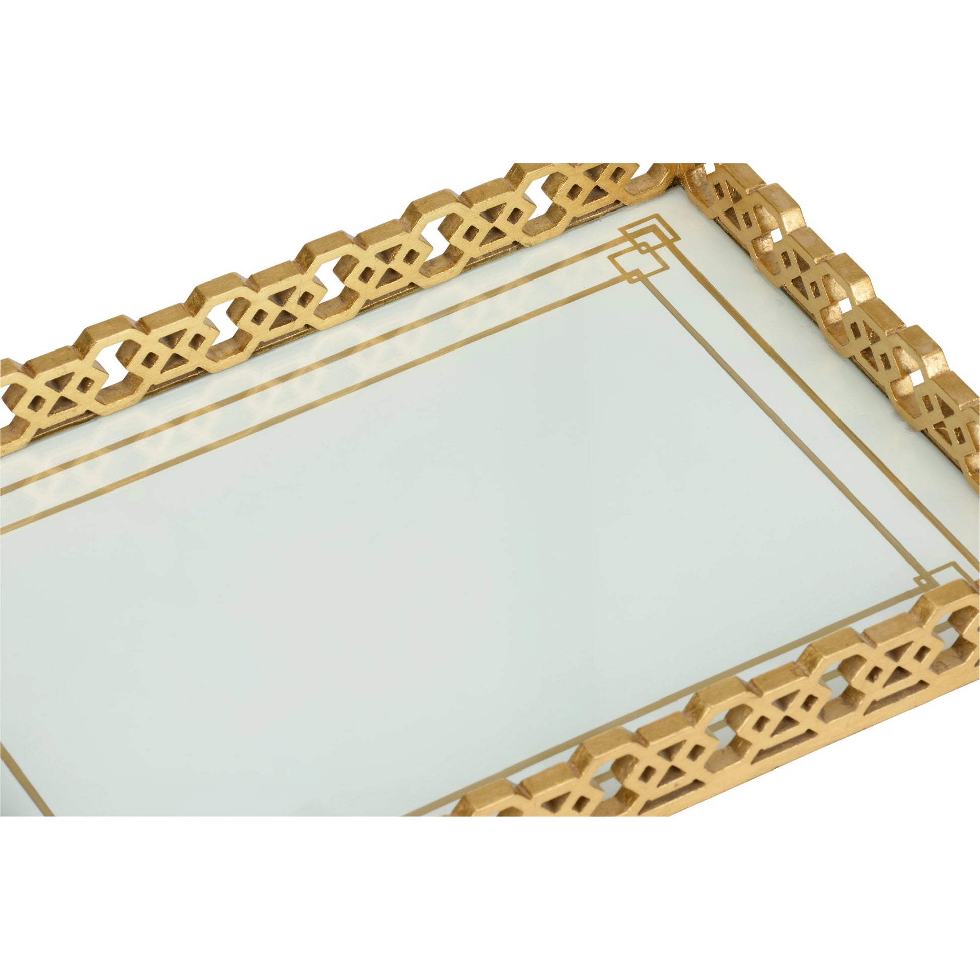 Alexis Tray by Chelsea House in gold leaf, white, clear. Made from unique in a modern style.