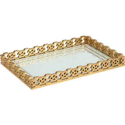 Alexis Tray by Chelsea House in gold leaf, white, clear. Made from unique in a modern style.