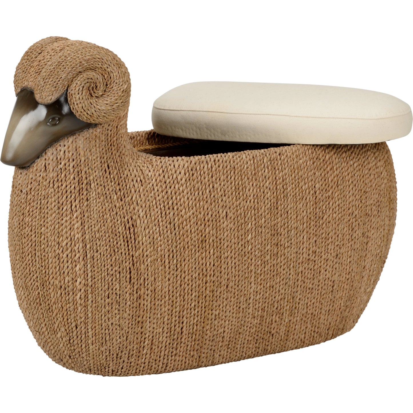 002 SI-2105655 | Additional Silo | Ram Stool by Chelsea House in brown, natural, tan. Made from composite/abaca rope/fabric in a modern style.