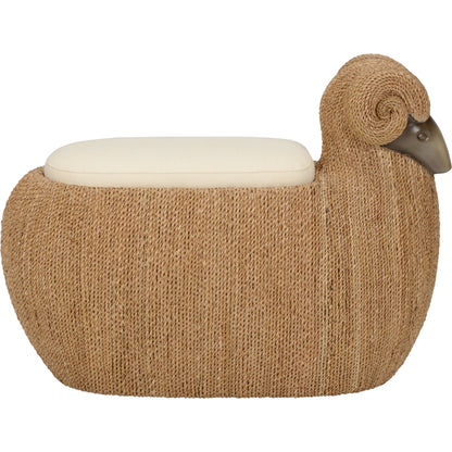Ram Stool by Chelsea House in brown, natural, tan. Made from composite/abaca rope/fabric in a modern style.