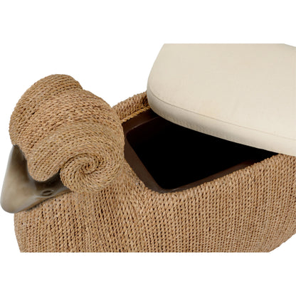 Ram Stool by Chelsea House in brown, natural, tan. Made from composite/abaca rope/fabric in a modern style.