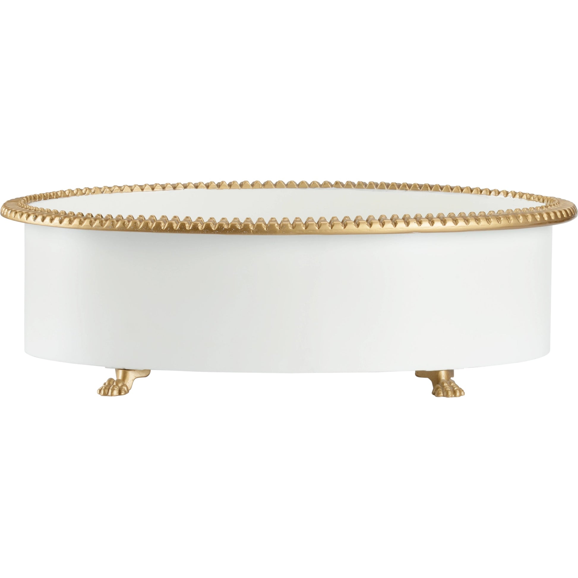 Pie Crust Cachepot by Chelsea House in orange. Made from metal composite in a modern style.