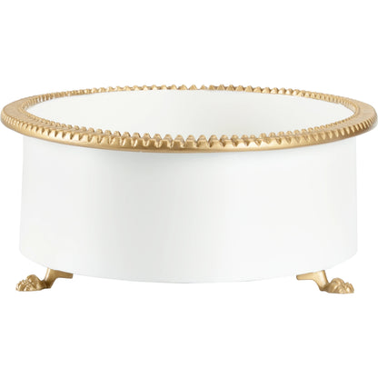 Pie Crust Cachepot by Chelsea House in orange. Made from metal composite in a modern style.