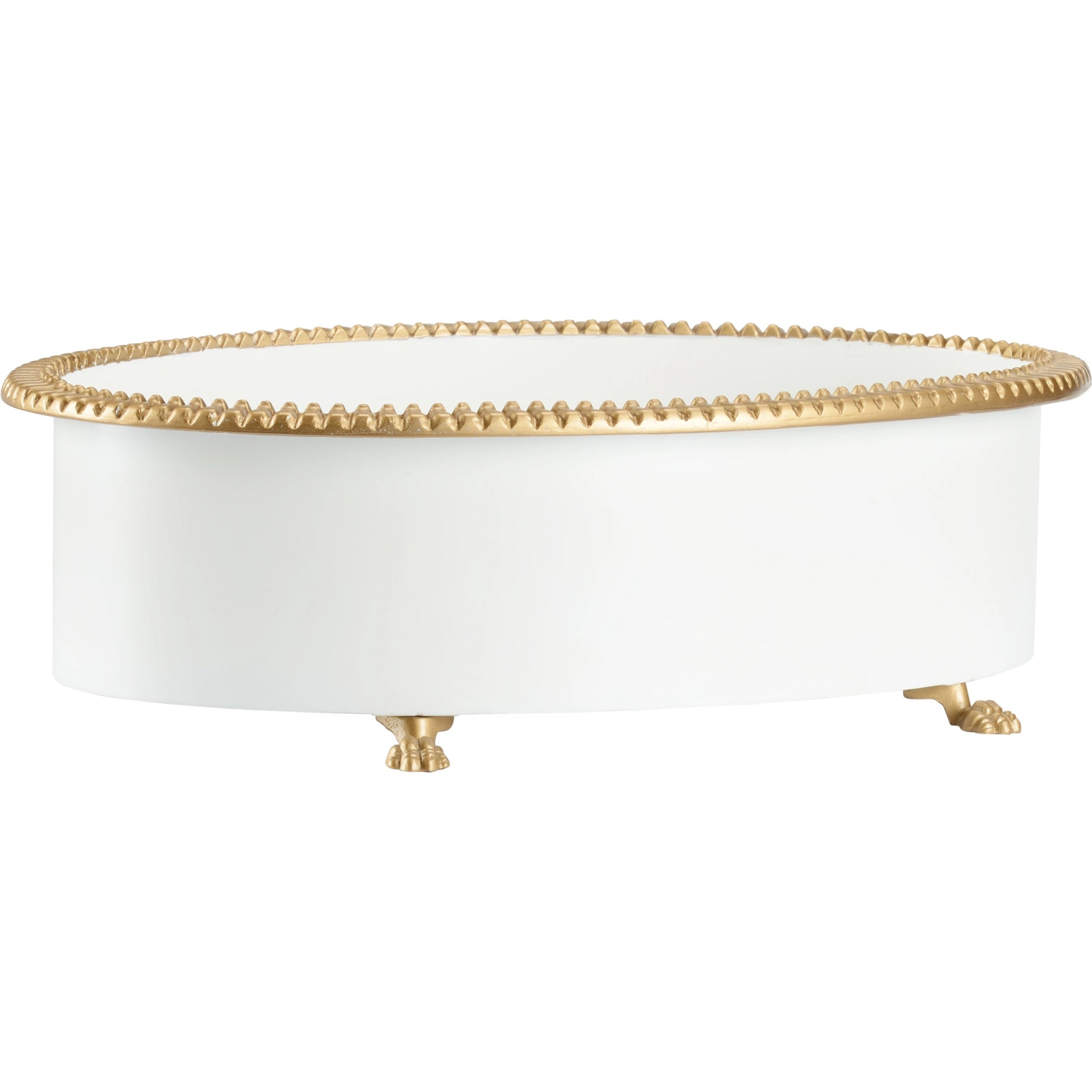 Pie Crust Cachepot by Chelsea House in orange. Made from metal composite in a modern style.