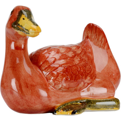 Duck Sculpture by Chelsea House in orange. Made from unique in a transitional style.