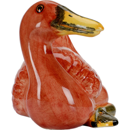 Duck Sculpture by Chelsea House in orange. Made from unique in a transitional style.