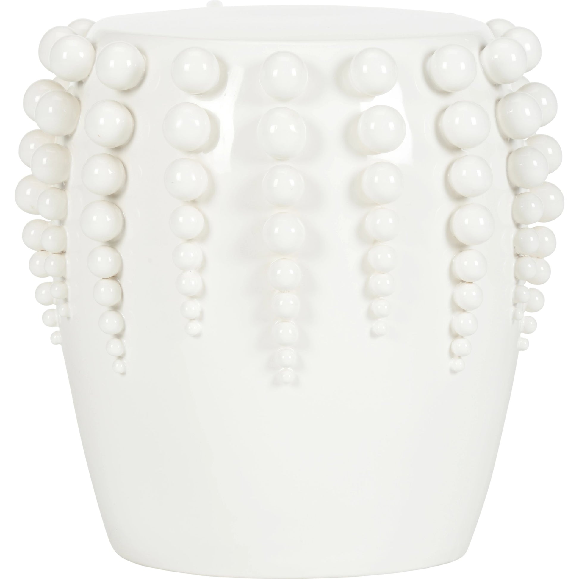 Sea Urchin Garden Seat by Chelsea House in white. Made from ceramic in a coastal style.