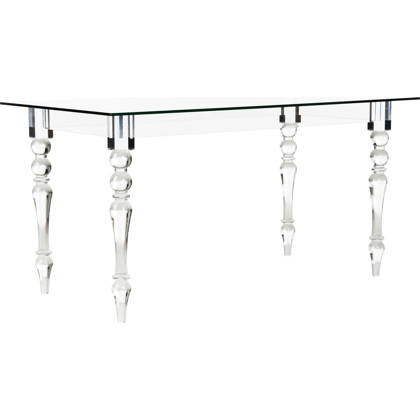 001 SI-2105685 | Primary Silo | Violet Desk/Dining Table by Chelsea House in clear, plain, tempered. Made from acrylic in a modern style.