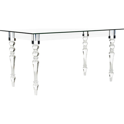 Violet Desk/Dining Table by Chelsea House in clear, plain, tempered. Made from acrylic in a modern style.