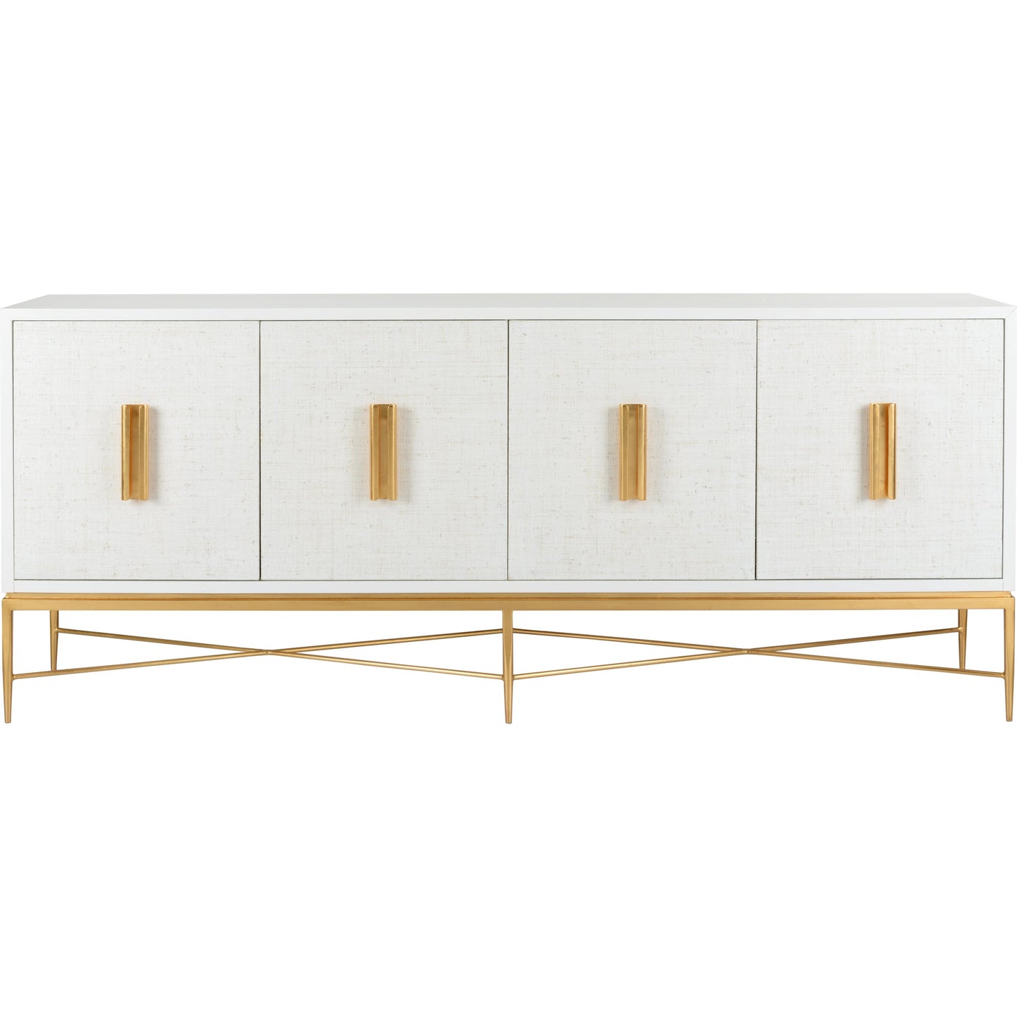 002 SI-2105708 | Additional Silo | Williams Console by Chelsea House in white, antique gold leaf. Made from wood/saguran inlay/metal in a modern style.