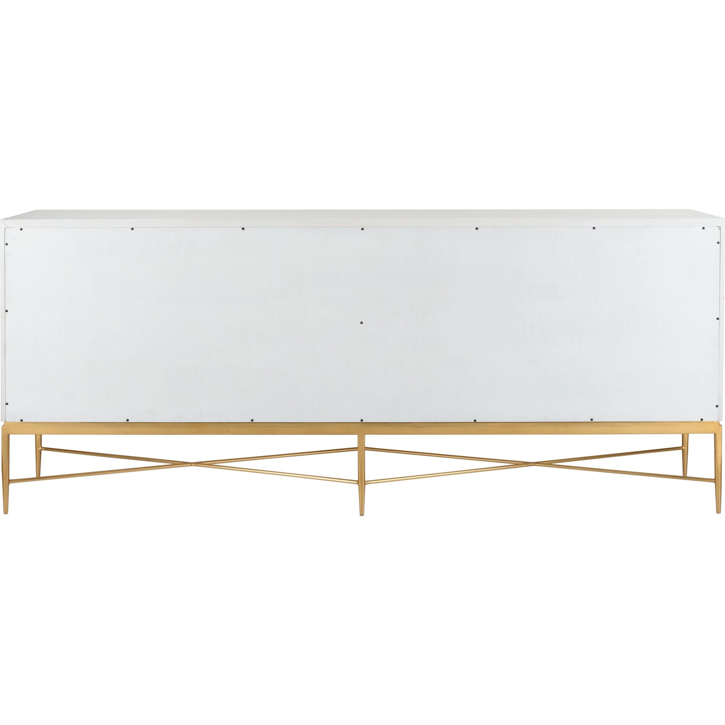 003 SI-2105708 | Additional Silo | Williams Console by Chelsea House in white, antique gold leaf. Made from wood/saguran inlay/metal in a modern style.