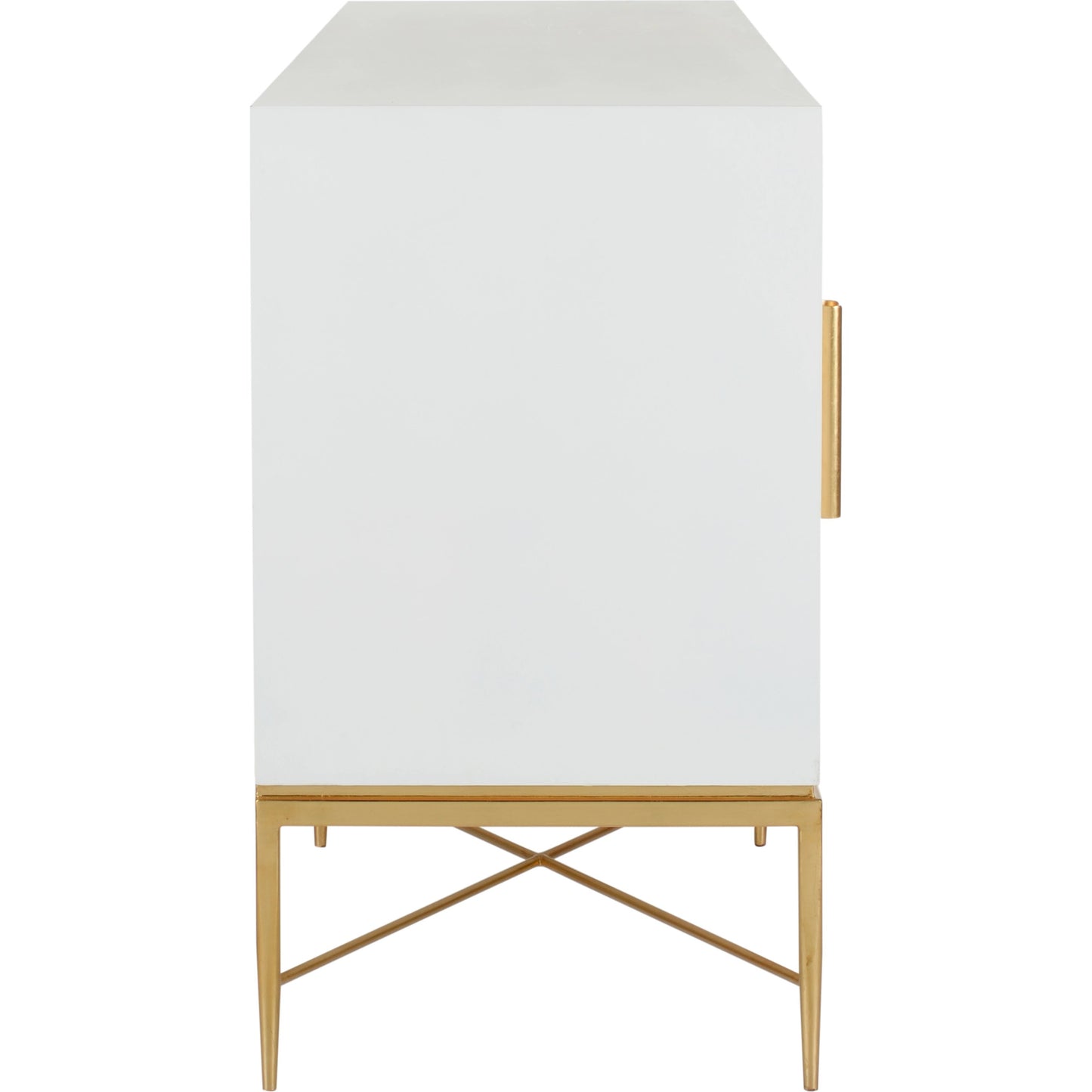004 SI-2105708 | Additional Silo | Williams Console by Chelsea House in white, antique gold leaf. Made from wood/saguran inlay/metal in a modern style.