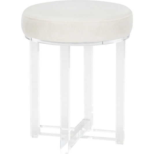 Lucy Acrylic Stool by Chelsea House in white. Made from acrylic/fabric in a modern style.