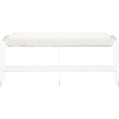 Renee Acrylic Long Bench by Chelsea House in clear, cream. Made from acrylic/fabric in a modern style.