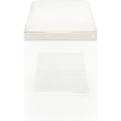 Renee Acrylic Long Bench by Chelsea House in clear, cream. Made from acrylic/fabric in a modern style.