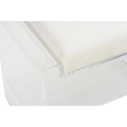 Renee Acrylic Long Bench by Chelsea House in clear, cream. Made from acrylic/fabric in a modern style.