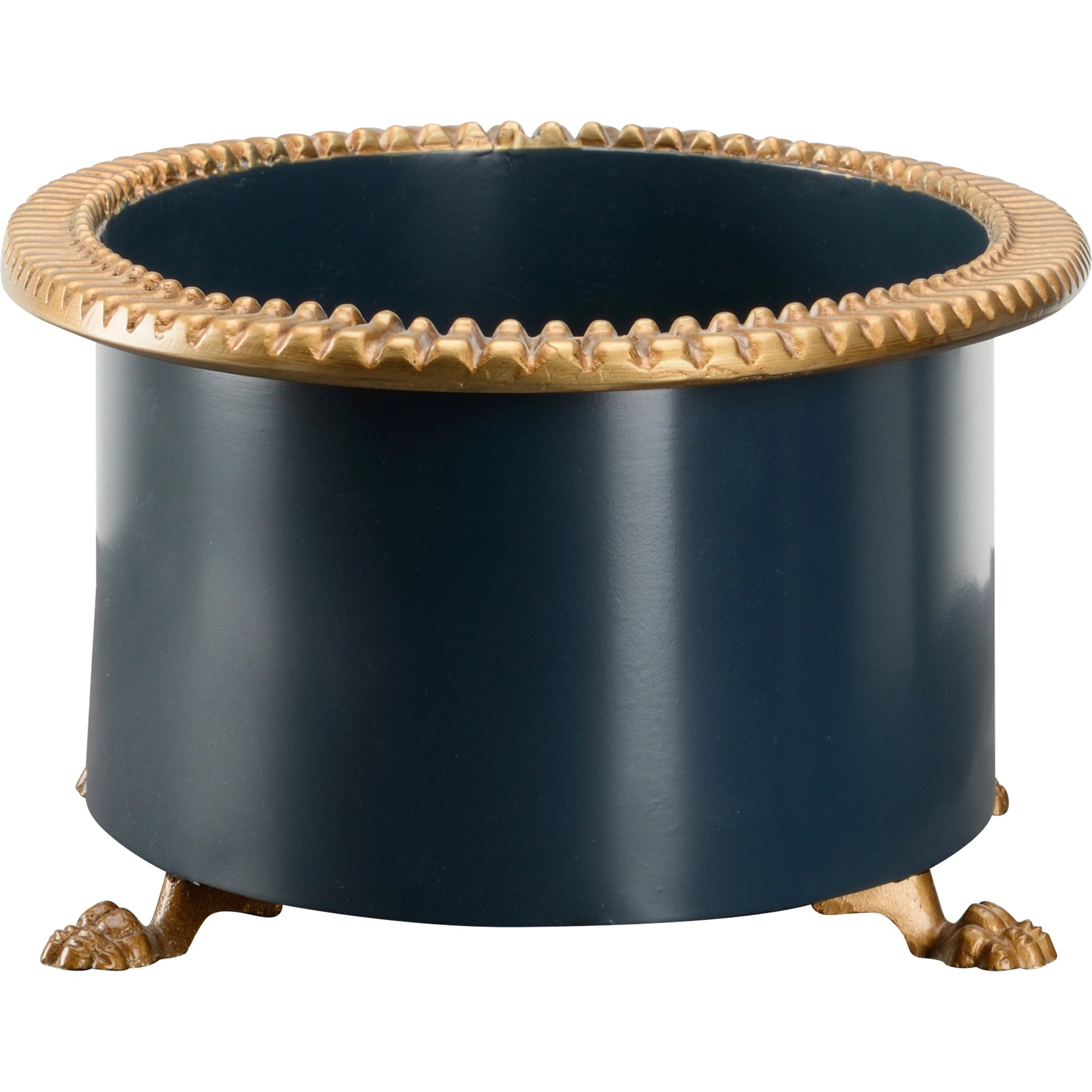 Pie Crust Cachepot by Chelsea House in orange. Made from metal composite in a modern style.