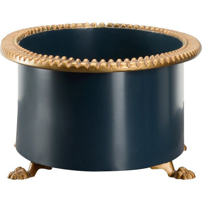 Pie Crust Cachepot by Chelsea House in orange. Made from metal composite in a modern style.