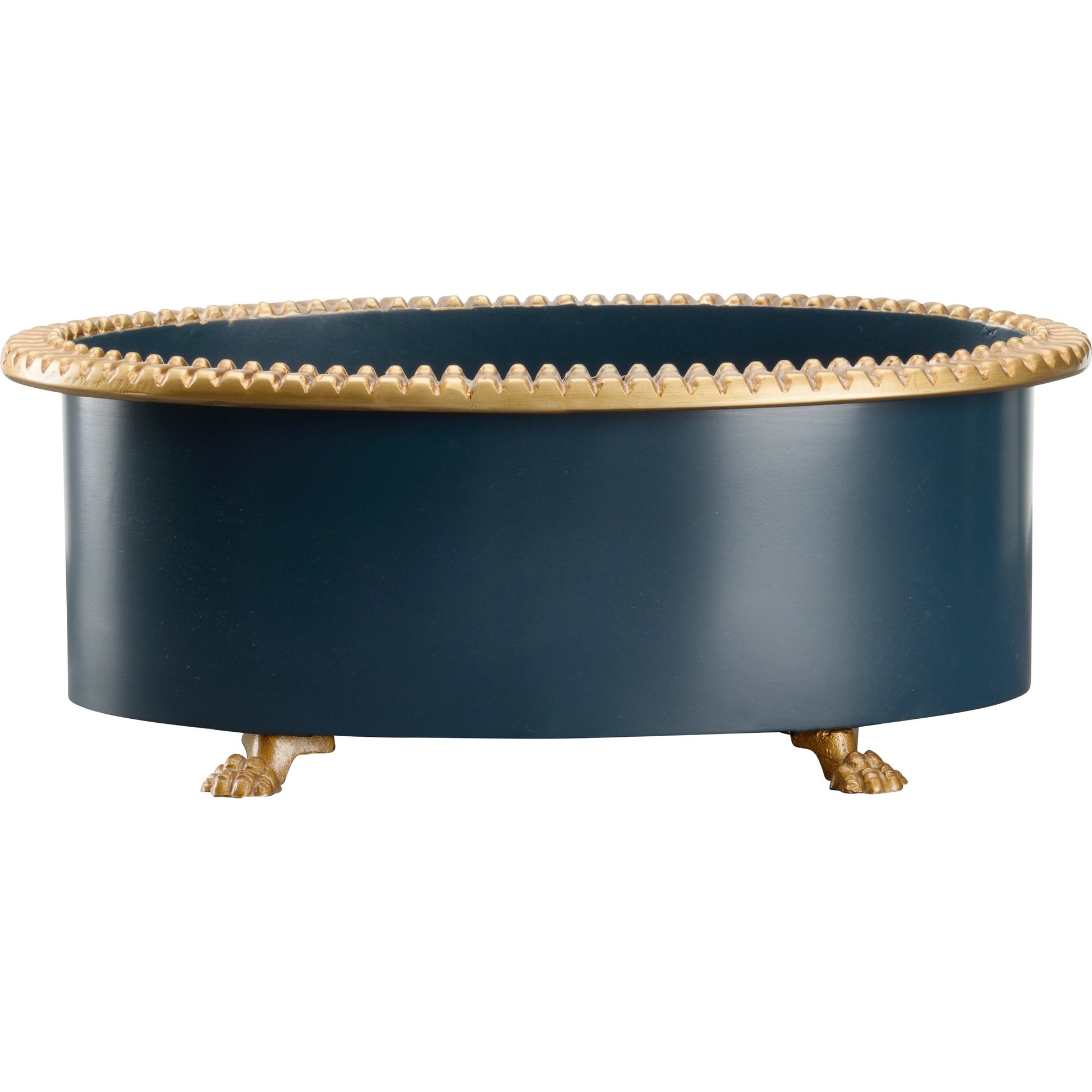 Pie Crust Cachepot by Chelsea House in orange. Made from metal composite in a modern style.