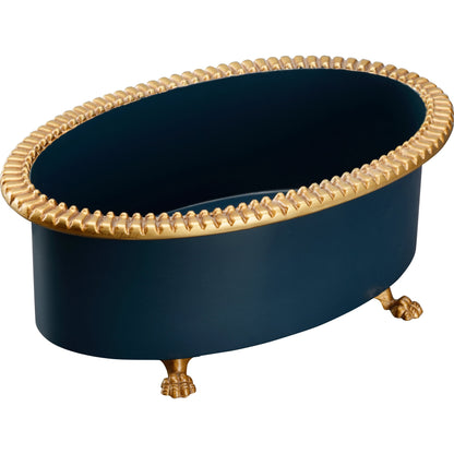 Pie Crust Cachepot by Chelsea House in orange. Made from metal composite in a modern style.