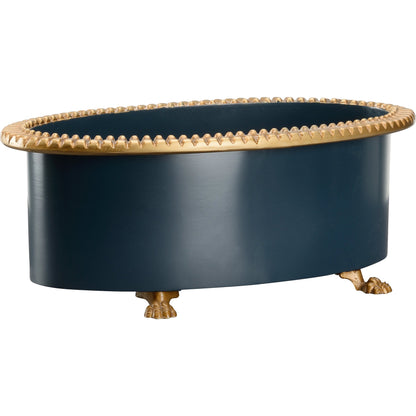 Pie Crust Cachepot by Chelsea House in orange. Made from metal composite in a modern style.