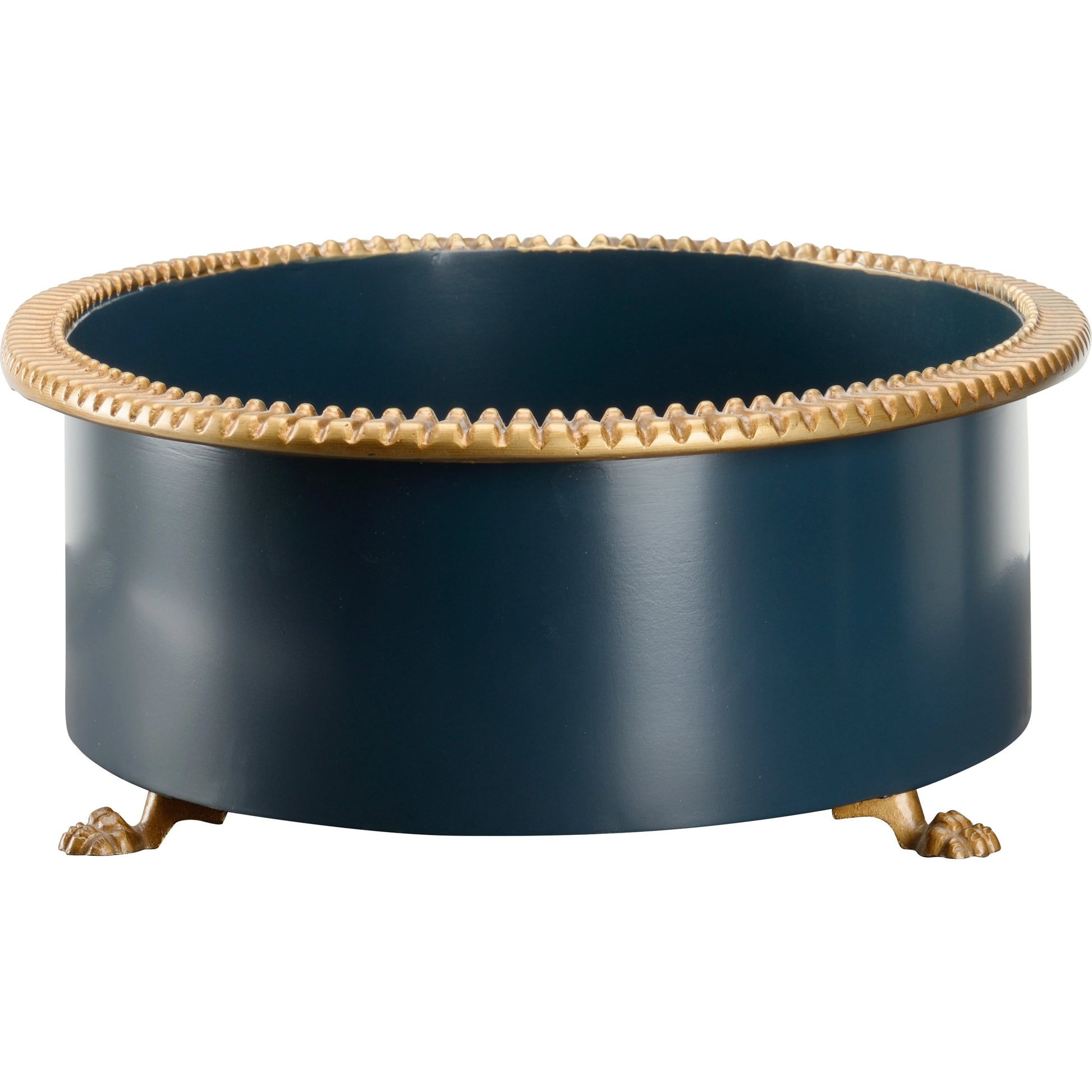 Pie Crust Cachepot by Chelsea House in orange. Made from metal composite in a modern style.
