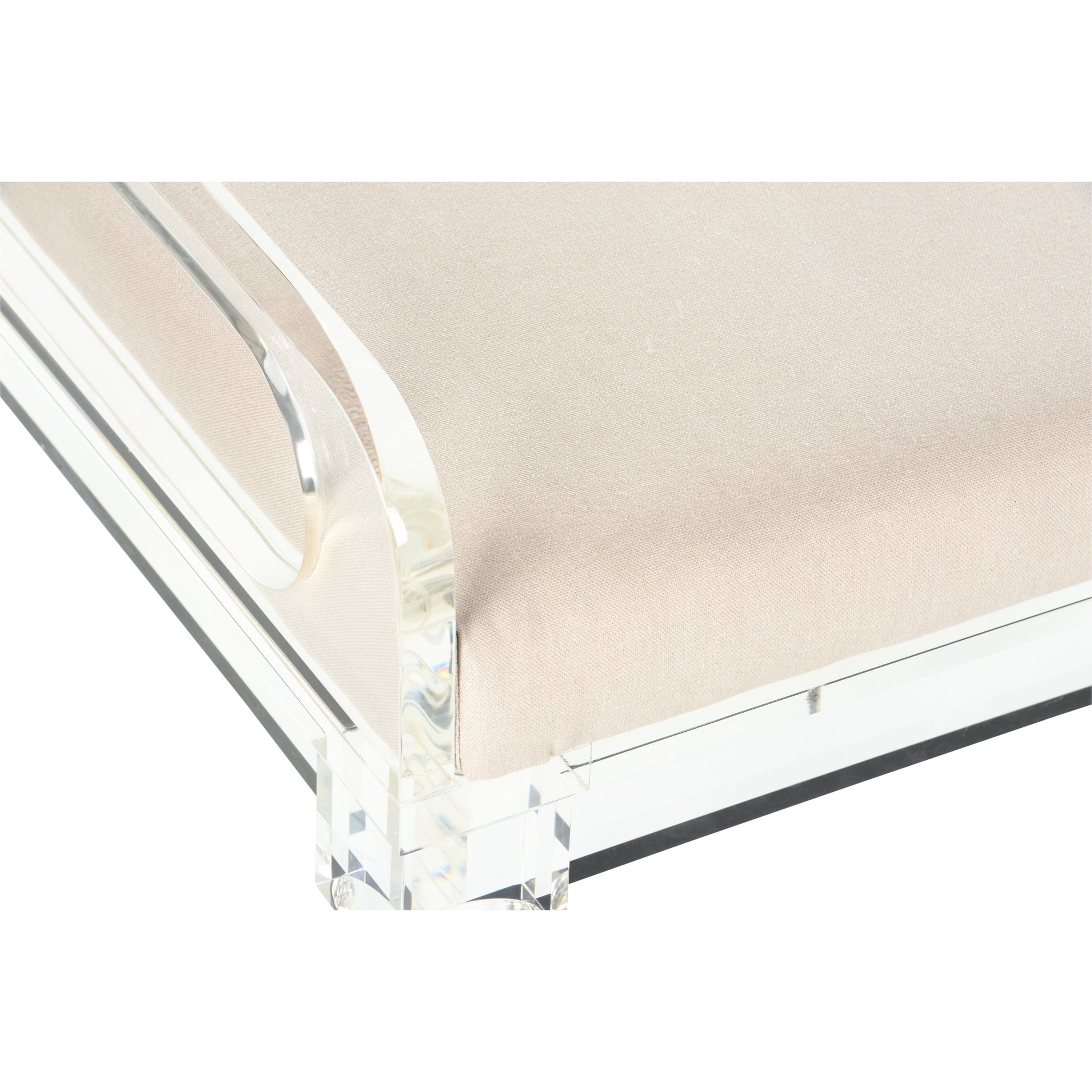 Masters Bench by Chelsea House in clear, natural. Made from acrylic/muslin in a modern style.