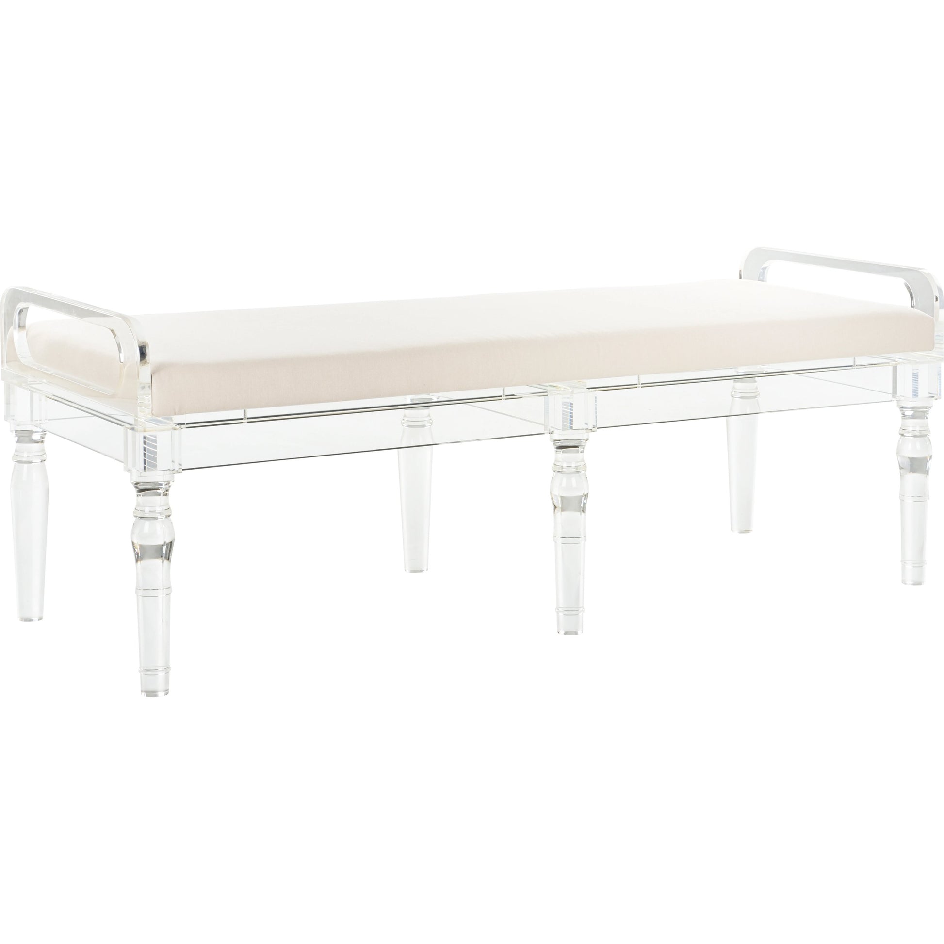 Masters Bench by Chelsea House in clear, natural. Made from acrylic/muslin in a modern style.