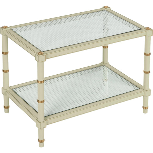Conner Cane Cocktail Table by Chelsea House. Made from poplar caned panels, glass top in a transitional style.
