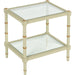 Conner Cane End Table by Chelsea House. Made from poplar caned panels, glass top in a coastal style.
