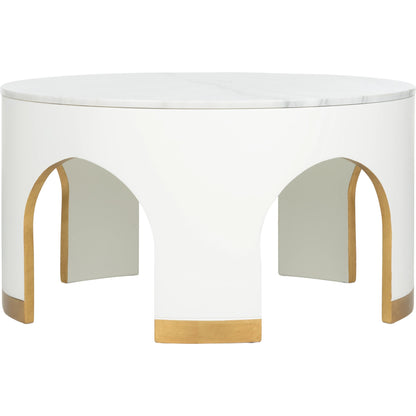 Aqueduct Cocktail Table by Chelsea House in natural white, blue, antique & gold leaf. Made from unique in a modern style.