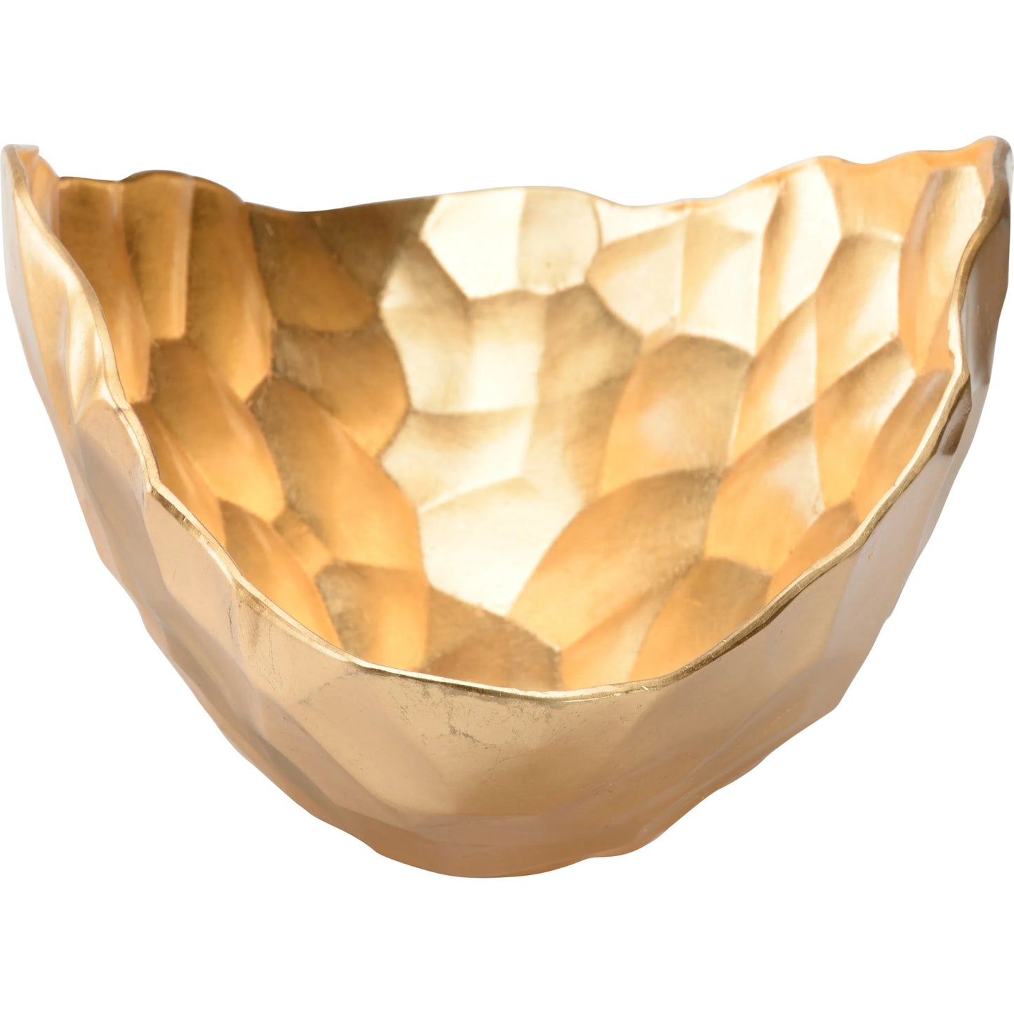 004 SI-2105777 | Closeup | Gold Oval Geometric Bowl by Chelsea House in gold. Made from unique in a unique style.