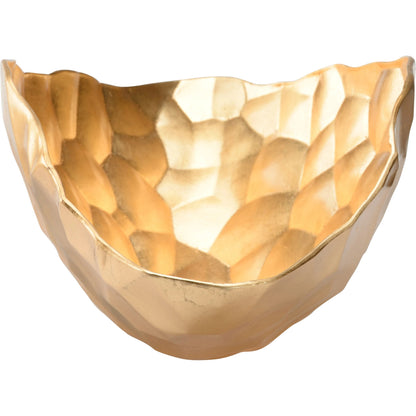 Gold Oval Geometric Bowl by Chelsea House in gold. Made from unique in a unique style.