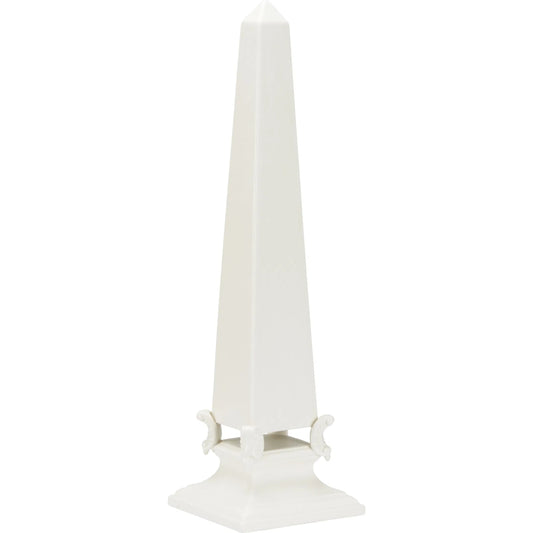 001 SI-2105812 | Primary Silo | White Neoclassical Obelisk by Chelsea House in matte ivory glaze. Made from unique in a unique style.