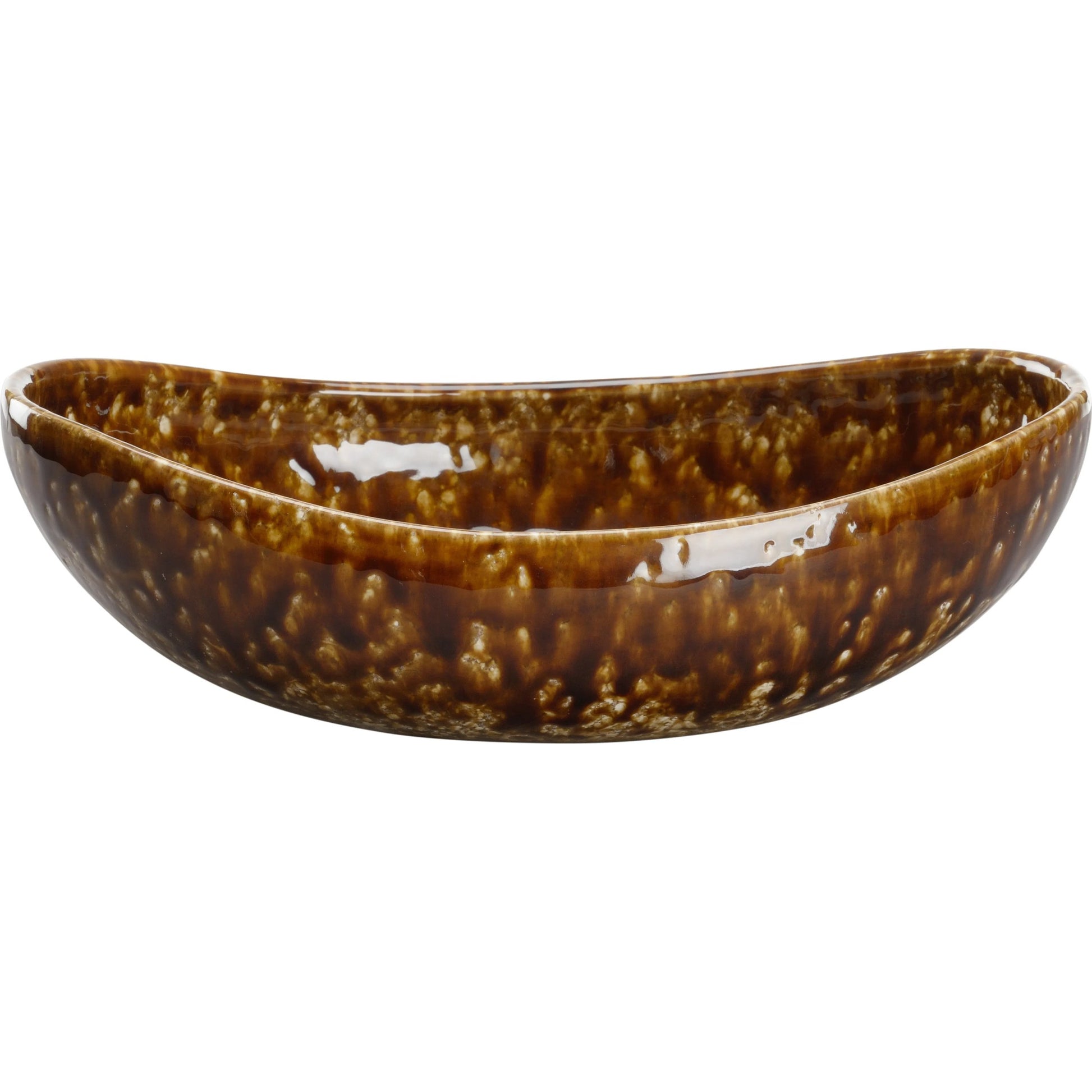 Tortoise Ceramic Bowl by Chelsea House in mottled brown glaze. Made from unique in a modern style.