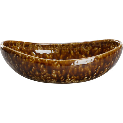 Tortoise Ceramic Bowl by Chelsea House in mottled brown glaze. Made from unique in a modern style.