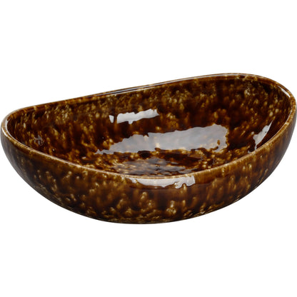 Tortoise Ceramic Bowl by Chelsea House in mottled brown glaze. Made from unique in a modern style.