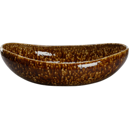 Tortoise Ceramic Bowl by Chelsea House in mottled brown glaze. Made from unique in a modern style.