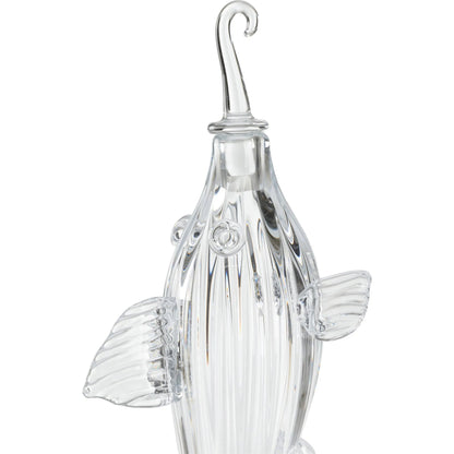 Hand Blown Fish Decanter by Chelsea House in clear. Made from unique in a coastal style.