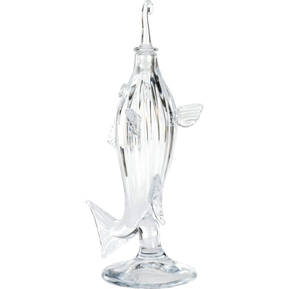 Hand Blown Fish Decanter by Chelsea House in clear. Made from unique in a coastal style.