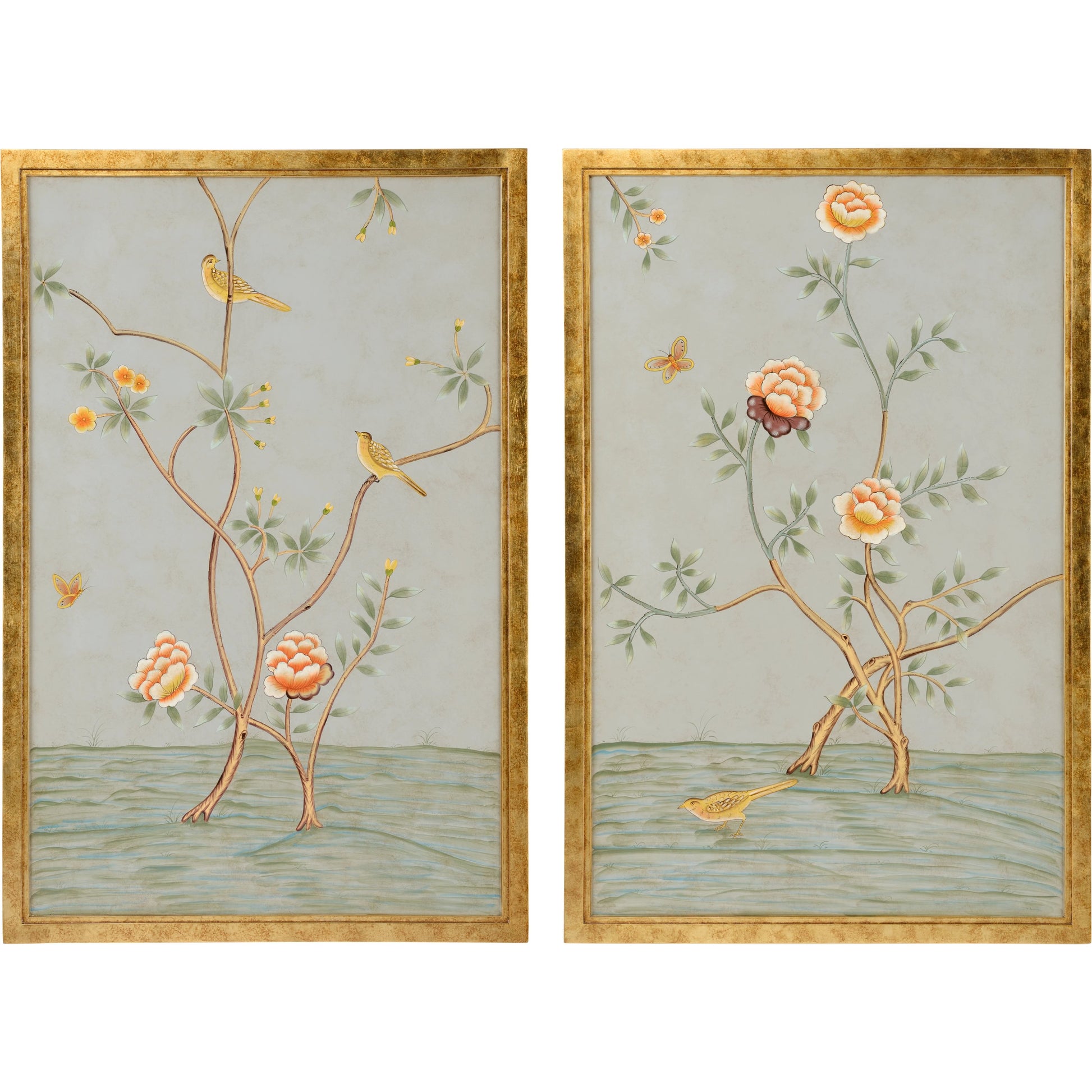 Chinese Panels (Set of 2) by Chelsea House. Made from fretwork with gold finish in a eclectic & global style.