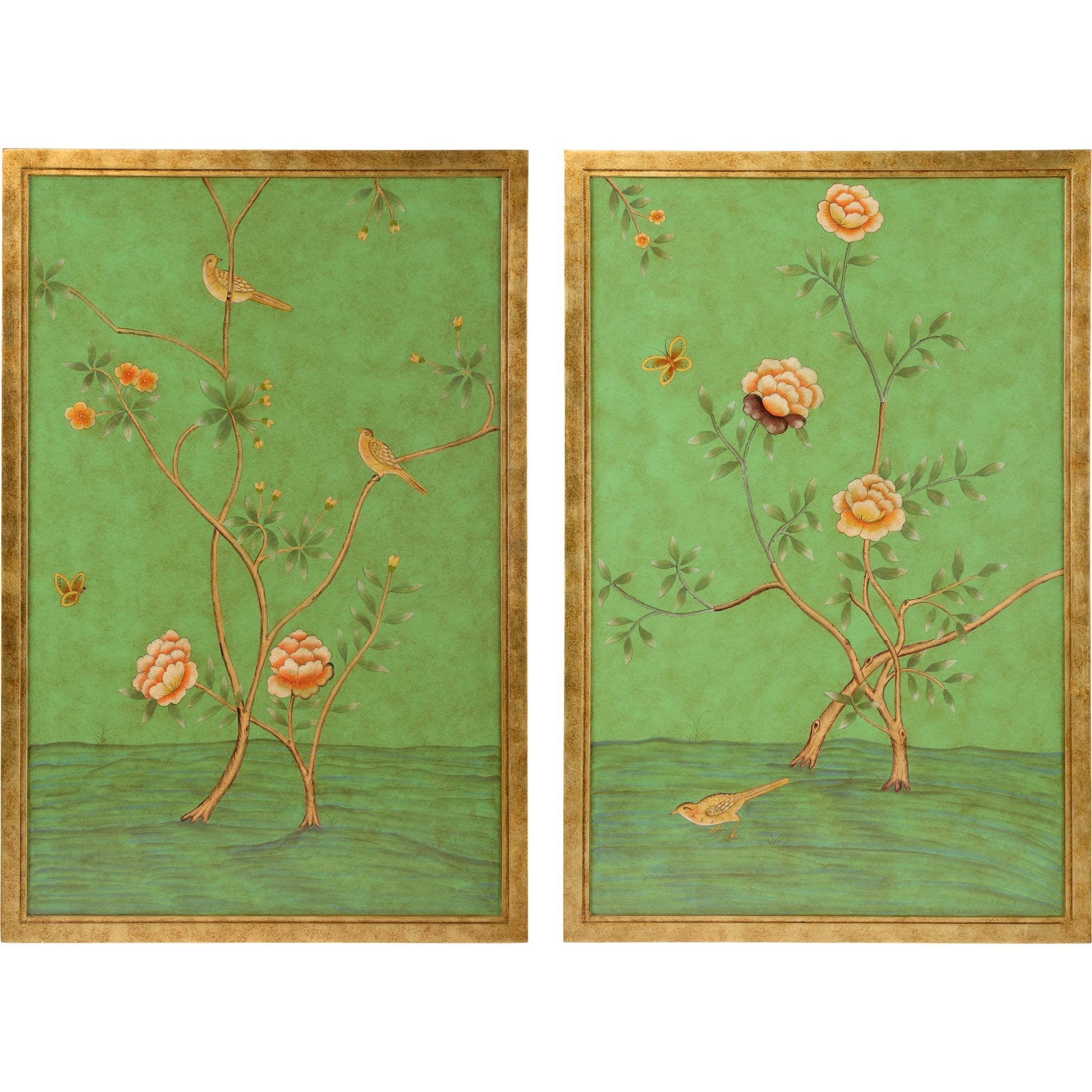 Chinese Panels (Set of 2) by Chelsea House. Made from fretwork with gold finish in a eclectic & global style.