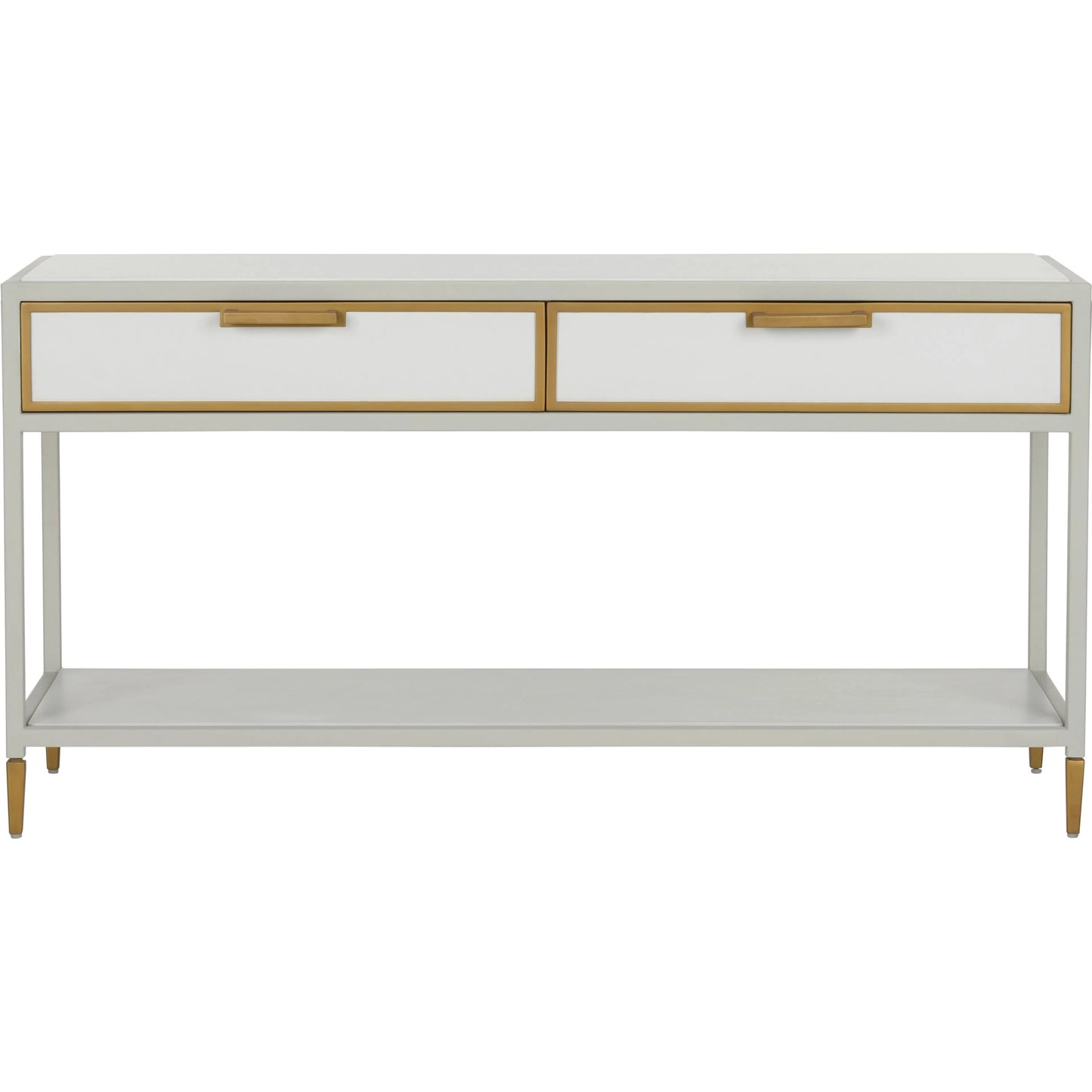 002 SI-2105870 | Additional Silo | Bobbie Console by Chelsea House in white, antique brass. Made from unique in a modern style.