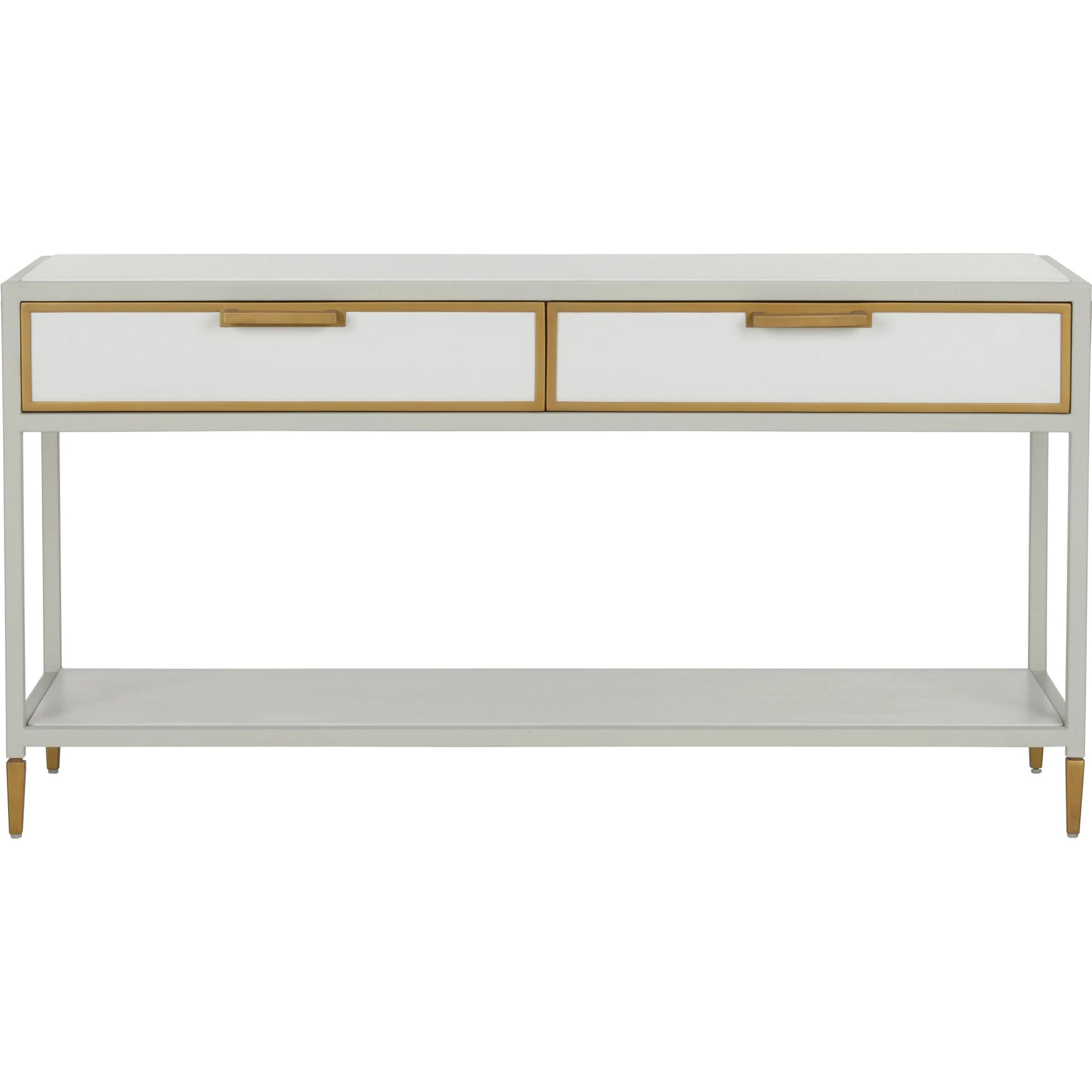 Bobbie Console by Chelsea House in white, antique brass. Made from unique in a modern style.