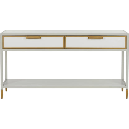 Bobbie Console by Chelsea House in white, antique brass. Made from unique in a modern style.