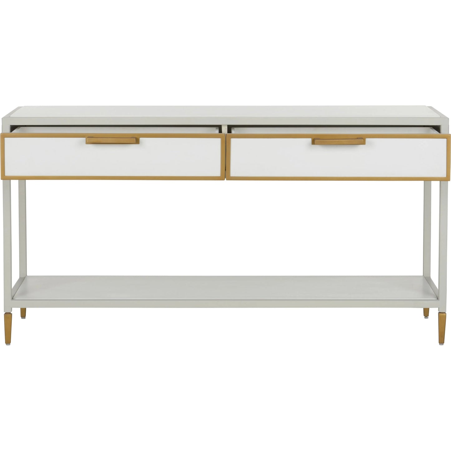 004 SI-2105870 | Additional Silo | Bobbie Console by Chelsea House in white, antique brass. Made from unique in a modern style.