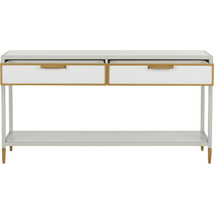 Bobbie Console by Chelsea House in white, antique brass. Made from unique in a modern style.